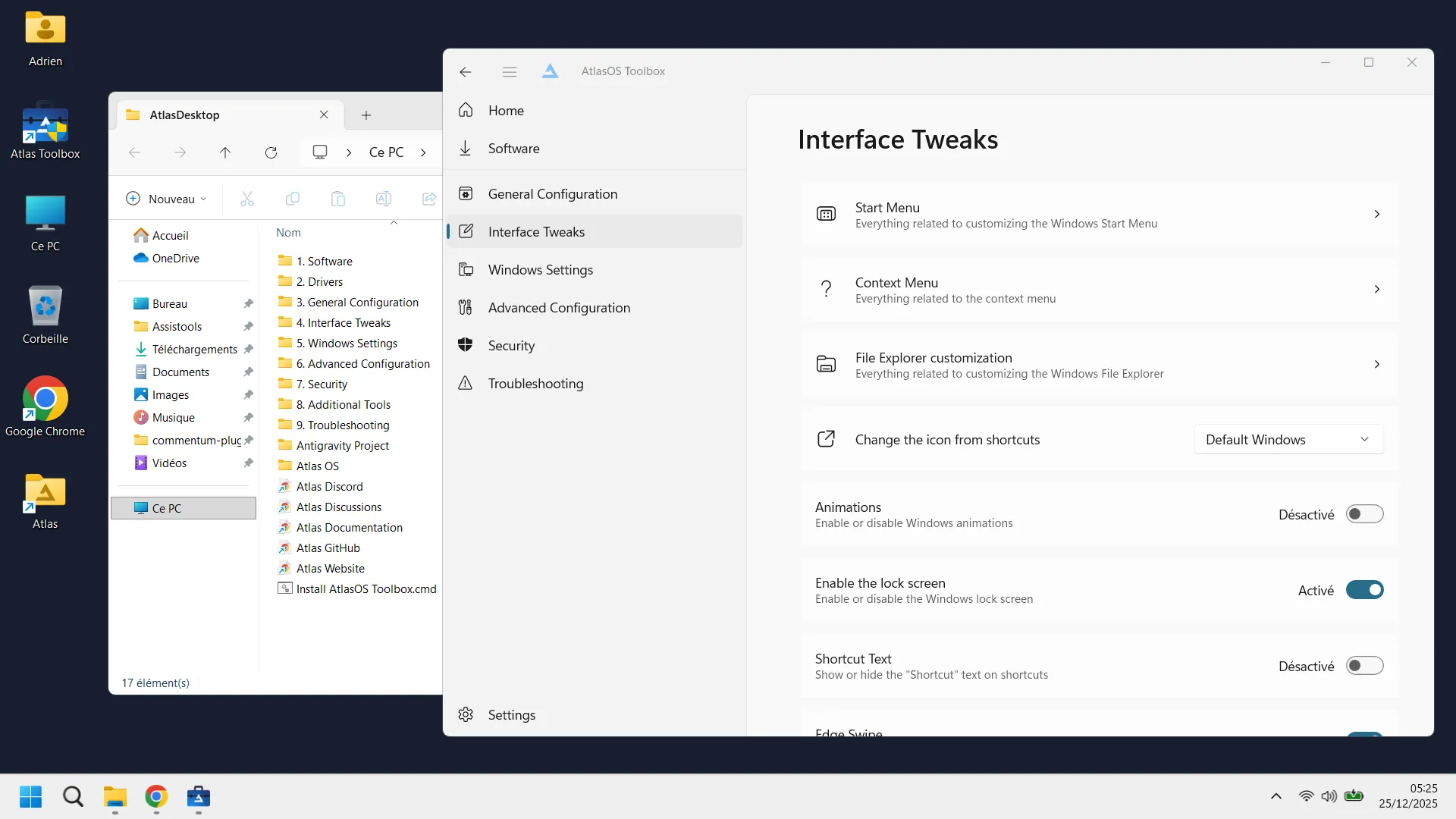 Windows 11 avec Atlas OS pour optimiser le système